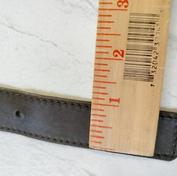 Talbots Brown Leather Belt Women's Sz Medium Genuine Leather Silver Buckle - Picture 4 of 13
